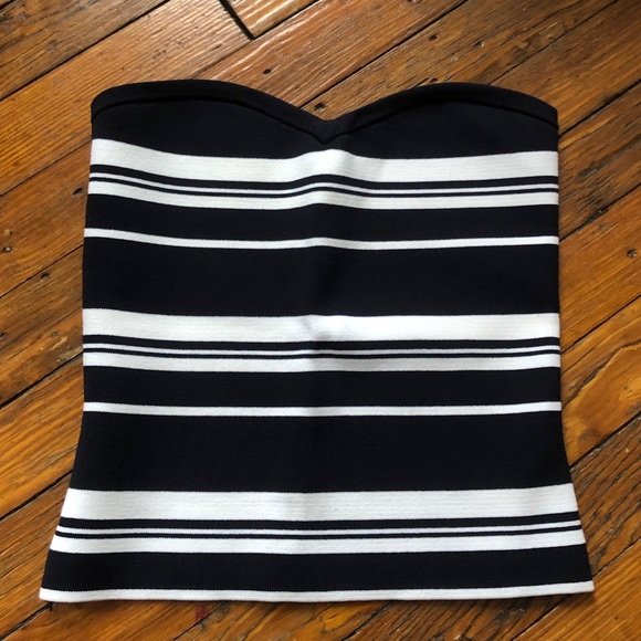 NWOT Aritzia tube top, navy with white stripes, M - Picture 1 of 5